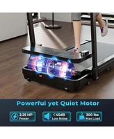 Costway 2 in 1 Folding Treadmill Walking Pad with Remote & App Control and Led Display