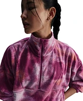 Nike Women's Therma-fit Oversized 1/2-Zip Fleece Printed Top