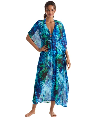 Mimi Flamingo Women's Dune Printed Midi V-Neck Caftan