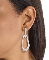 Calvin Klein Silver-Tone Ck Statement Links Drop Earrings