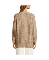 Lands' End Women's Oversized Drifter Cable Tunic Sweater