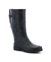 Western Chief Women's Feminine Floral Wide Calf Tall Rain Boot