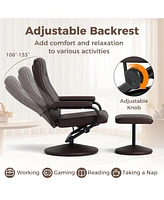 Gouun Swivel Lounge Chair Recliner with Ottoman
