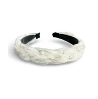 Blushing Braid Headband - White Pearl