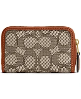 Coach Essential Small Zip Around Signature Jacquard Card Case