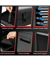 Gouun 2-in-1 Tool Chest and Cabinet with 5 Sliding Drawers