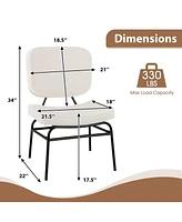 Gouun Upholstered Accent Chair Sherpa Reading Chair with Sponge Padding