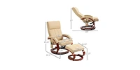 Slickblue Adjustable Faux Leather Electric Remote Massage Recliner Chair with Ottoman