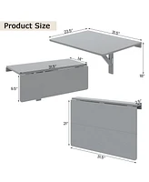 Gouun 31.5 x 23.5 Inch Wall Mounted Folding Table for Small Spaces