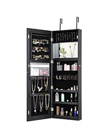 Gouun Lockable Storage Jewelry Cabinet with Frameless Mirror