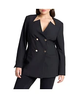 Eloquii Women's Plus Cutaway Neckline Blazer