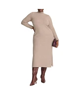 Eloquii Plus Size Elements Mock Neck Maxi Sweater Dress