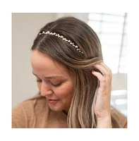 Thin Embellished Headband - Gem Leaf