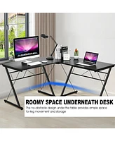 Gouun 59 Inches L-Shaped Corner Desk Computer Table for Home Office Study Workstation