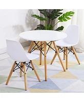 Gouun Kid's Modern Dining Table Set with 2 Armless Chairs