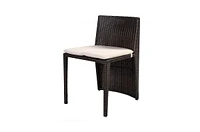 Slickblue 3 Piece Compact Wicker Patio Cushioned Outdoor Chair Table Set