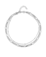 Rachel Zoe 14K Gold Plated Sterling Silver Double Layer Chain Anklet