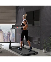 Gymax 2.25HP Folding Led Treadmill Electric Running Walking Machine w/ App Control Gym