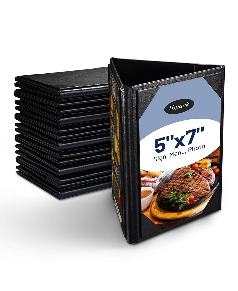 WeChef 10 Pack 5"x7" 3 Sides Table Tent Holder Menu Holder Bar Cafe Restaurant