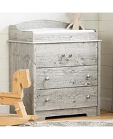 Slickblue Farmhouse Nautical 3-Drawer Baby Changing Table with Rope Handles in Washed Pine