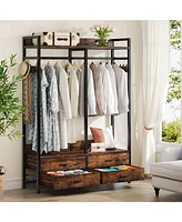 Slickblue Heavy Duty Garment Rack with Clothes Hanging Rod and 4 Storage Drawers Durable and Organized