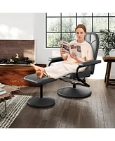 Gouun 360° Swivel Recliner Chair with Ottoman