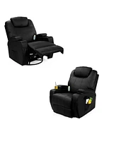 Slickblue Swivel Heat & Massage Recliner Chair with 5 Modes and Remote Control Ultimate Comfort