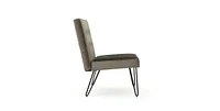 Slickblue Velvety Soft Upholstered Polyester Accent Chair with Metal Legs Stylish and Comfortable