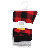 Hudson Baby Boys Thermal Tapered Ankle Pants 4pk, Buffalo Plaid Moose, 12-18 Months