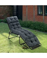 Gouun Outdoor Lounge Chaise Cushion with String Ties for Garden Poolside