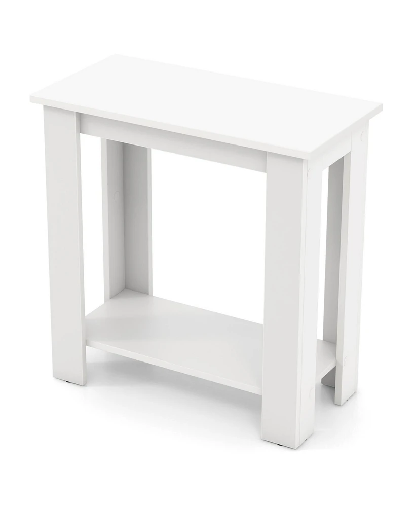 Gouun 2-Tier Modern Compact End Table with Storage Shelf