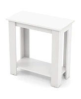 Gouun 2-Tier Modern Compact End Table with Storage Shelf