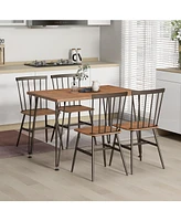 Gouun 5-Piece Dining Table Set for 4 with 360 Swivel Feet for Small Place