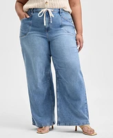 And Now This Trendy Plus Tie-Waist Wide-Leg Jeans, Exclusively at Macy's