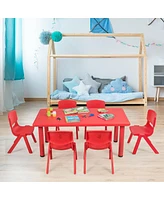 Gouun Kids Plastic Rectangular Learn and Play Table
