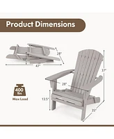 Gouun Folding Adirondack Chair Set of 2 with High Backrest and Wide Armrests