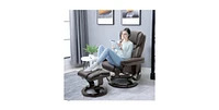 Slickblue Adjustable Faux Leather Remote Massage Recliner Chair with Ottoman Relaxation and Comfort