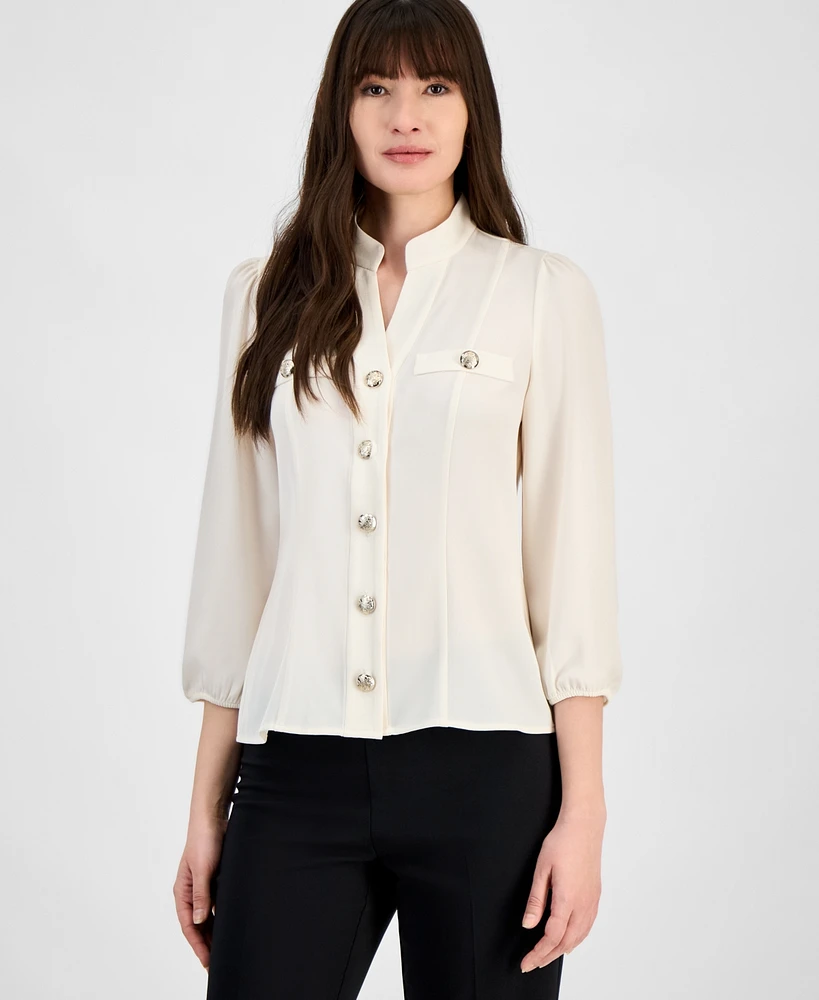 Anne Klein Women's High-Neck Blouse