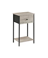 Slickblue End Table with Storage Shelf and Steel Frame Modern Side Table for Living Room