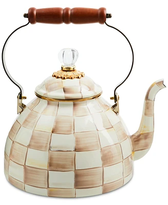 Mackenzie-Childs Mocha Check 3-Qt. Tea Kettle