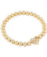 Kendra Scott Mixed-Cut Stone Heart Charm Beaded Stretch Bracelet