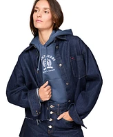 Tommy Jeans Women's Cotton Cropped Denim Shirt Jacket