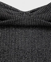 Mango Women's Bare Shoulders Lurex Sweater
