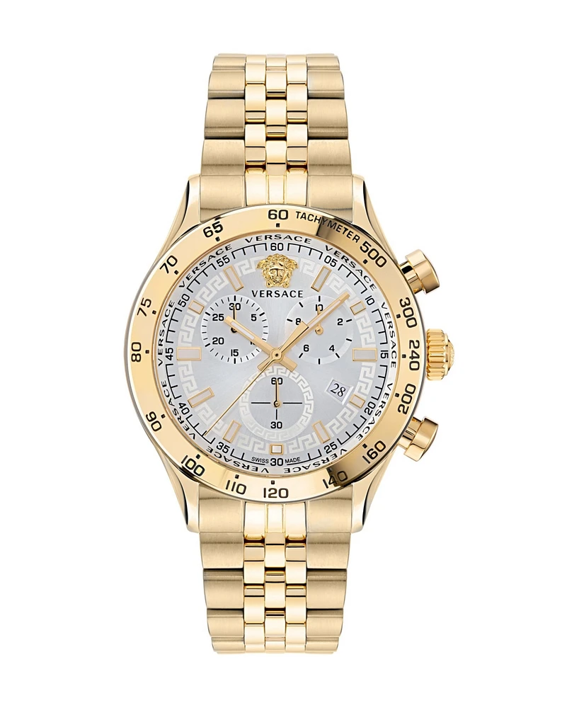 Versace Men's Hellenyium Ip Yellow Gold Stainless Steel Bracelet Watch, 44mm