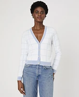 French Connection Women's Check-Print Button-Front Cardigan