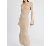 En Saison Women's Elaine Scoop-Neck Ribbed Dress