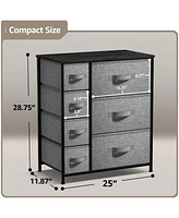 Sorbus Dresser with 7 Drawers - Storage Chest Organizer with Steel Frame, Wood Top, Handles