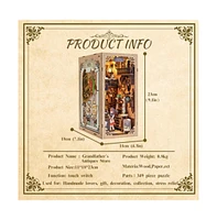 Cutebee Diy Book Nook Kit Diy Miniature House Dollhouse Kit for Adult and Teens, Booknook Bookshelf Decor Alley Model Build with Led Light, Gifts for