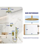 Casainc 3-Function Dual Showerhead Temperature Digital Display Shower System With 2-Setting Slider Bar Handheld