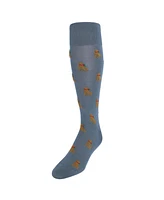 Trafalgar Men's Chestnut the Winter Pup Over The Calf Mercerized Cotton Socks (1 Pair)